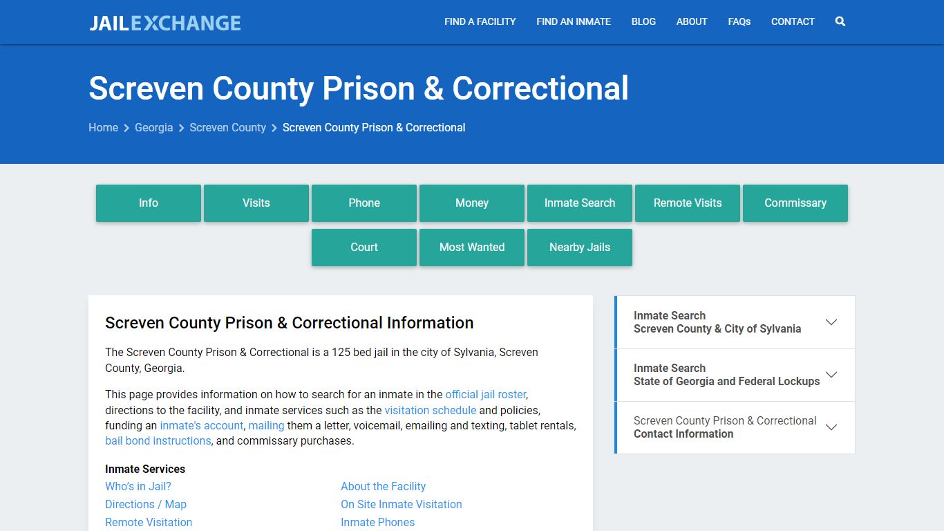 Screven County Prison & Correctional - Jail Exchange